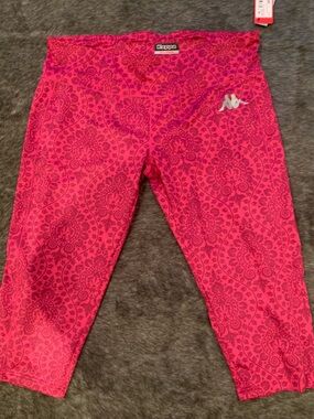 Kappa Women Pink Patterned Athletic Capri Leggings
